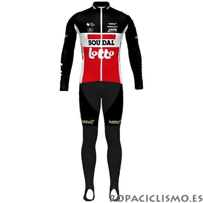 2020 Maillot Lotto Soudal Tirantes Mangas Largas Negro Blanco Rojo(1)